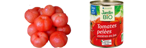Tomates pelées en cuisine