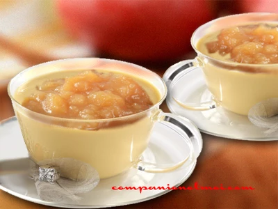 Crème anglaise et compote pomme cannelle