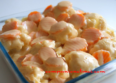 Chou-fleur et carottes vapeur sauce tahini