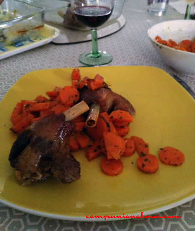 Manchons de canard et carottes à la marocaine