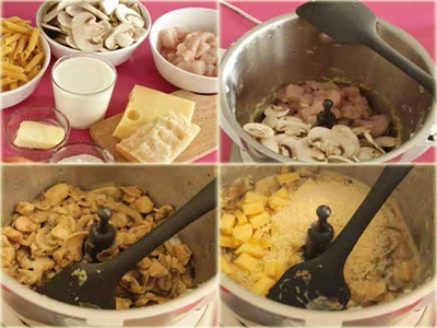 Pâtes à la crème champignon