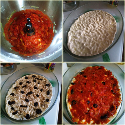 Pizza sauce tomate et oignon