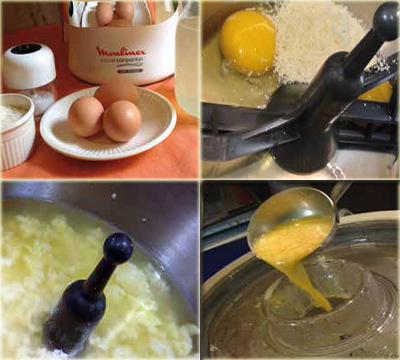 Préparation du bouillon  d'oeuf