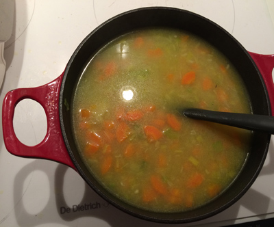 Soupe de poireaux pommes de terre et carottes