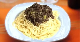 Spaghetti au boudin noir
