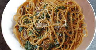 Spaghetti aux épinards et au mascarpone